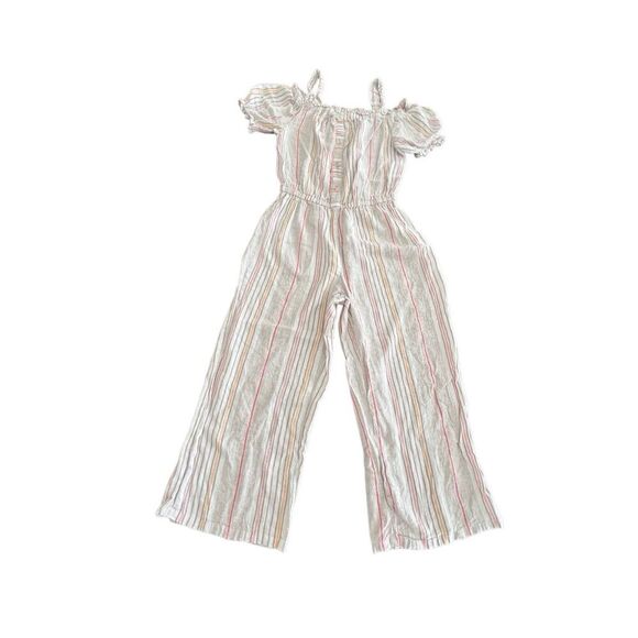 Rafaella Stripe Linen Jumpsuit size M - Picture 1 of 6